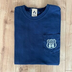 90’s Get Your Kicks On Route 66 Graphic Pocket Shirt
